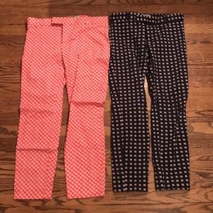 GAP Print Work Pants. 2 Pairs. Sz 2 Stretch